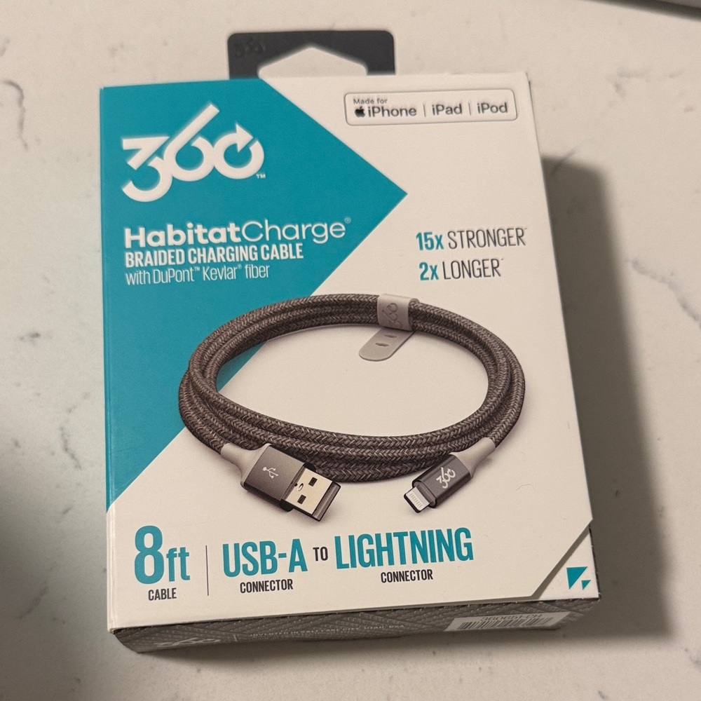 HabitatCharge Braided Charging Cable - Gray